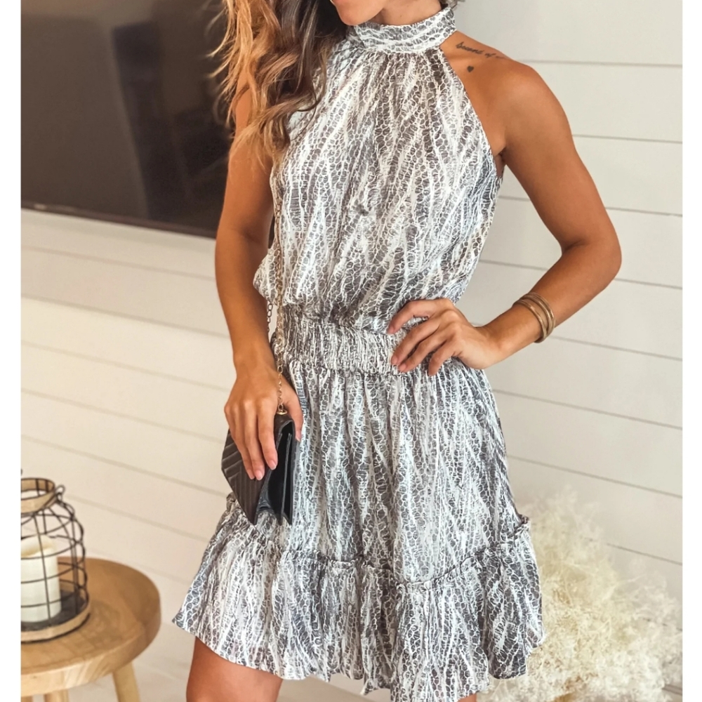 Sweet Lemon Snake Print Dress